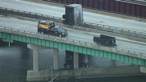 Indiana Toll Road semi truck crash today: UPS truck dangles from I-90 ...