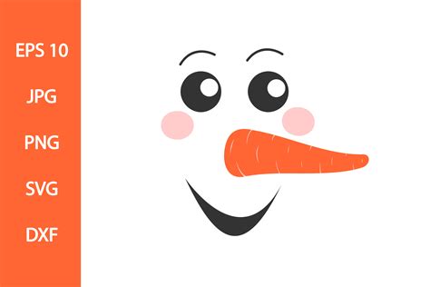 Funny Snowman Face with Carrot Nose Graphic by VikkiShop · Creative Fabrica