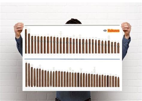 Habanos Cuban Cigar Size Guide Chart 24"x 36" Limited Edition Cigar ...