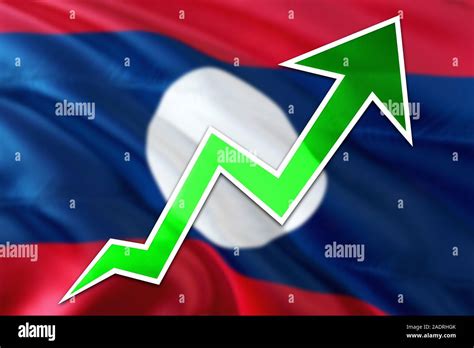 Laos economy graph is indicating positive growth, green arrow going up ...