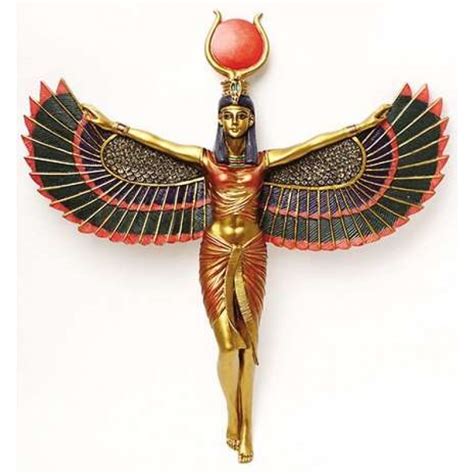 Egyptian Winged Isis Goddess Plaque - 12 1/4 Inches