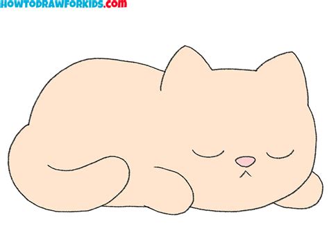 How to Draw a Sleeping Cat - Easy Drawing Tutorial For Kids