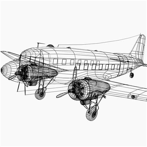 3d Model Douglas Dc-3 Aircraft