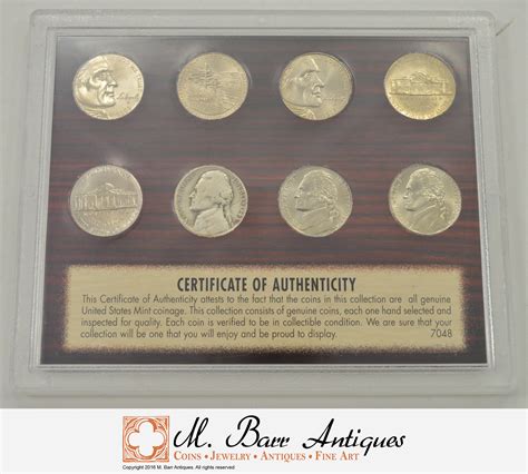 SILVER Coin Set Complete Jefferson Nickel Design Collection ...