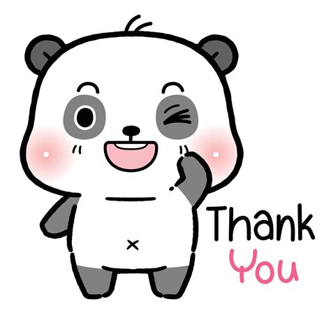 Cute Little Panda Say Thank You, flat cartoon style. 25894588 Vector ...