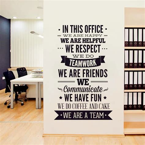 2016 New Fashion Quotes Wall Sticker Office Rules Vinyl Decals " We Are ...