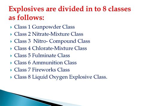 SOLUTION: Classification of explosives - Studypool