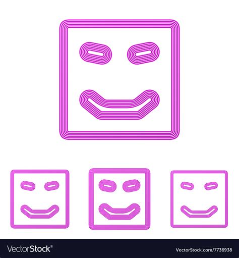 Magenta line happy logo design set Royalty Free Vector Image