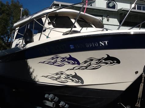 Orca Flames Boat decals, boat orca vinyl graphics - Xtreme Digital GraphiX