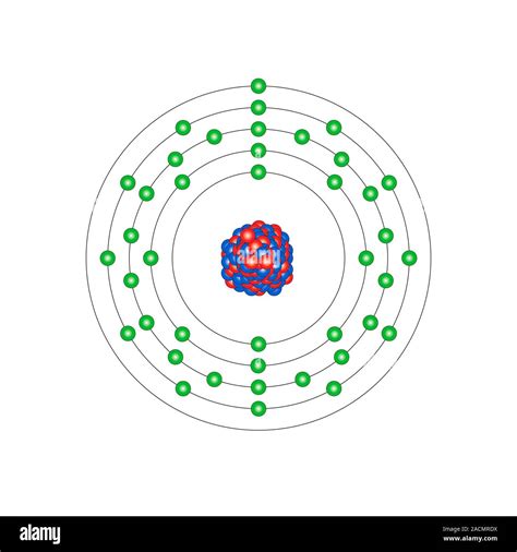 Niobium (Nb). Diagram of the nuclear composition and electron ...