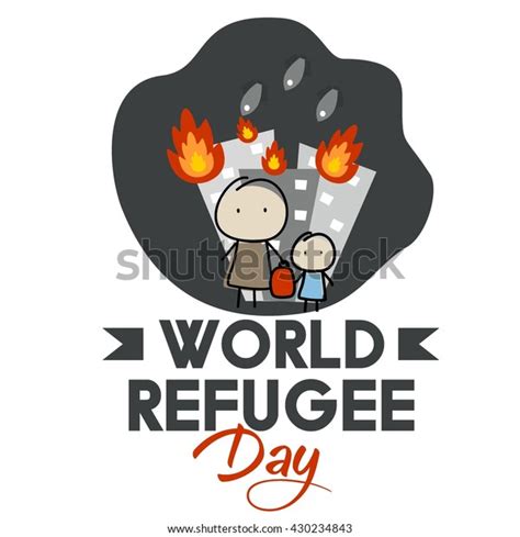 World Refugee Day Campaign Poster Refugee Stock Vector (Royalty Free ...