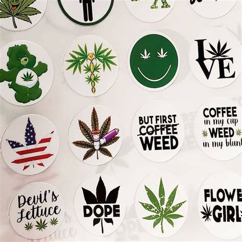 Cannabis Weed Decals Weed Stickers Marijuana Decals | Etsy