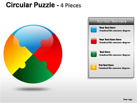 Circular Puzzle 4 Pieces Powerpoint Presentation Slides | PowerPoint ...