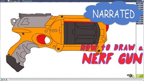 How to Draw a Nerf Gun (NARRATED) - YouTube