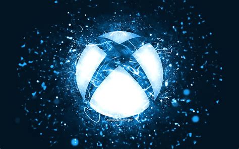 2560x1440px, 2K free download | Xbox blue logo blue neon lights ...