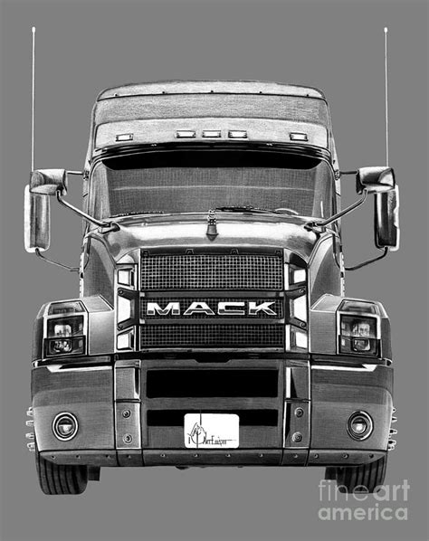 Mack truck drawing Drawing by Murphy Elliott - Pixels