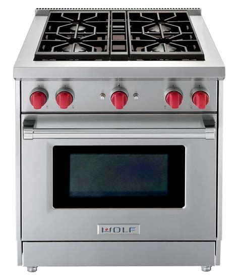 Wolf GR304 30 in. 2.9 cu. ft. Freestanding Gas Range with 4 Burners ...