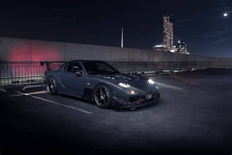 HD wallpaper: light, night, the city, Mazda, RX7, Mazda RX-7 ...