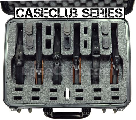 Case Club Waterproof 6 Pistol Case with Silica Gel & Heavy-Duty Foam