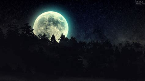 Dark Forest With Moon Wallpapers - Wallpaper Cave