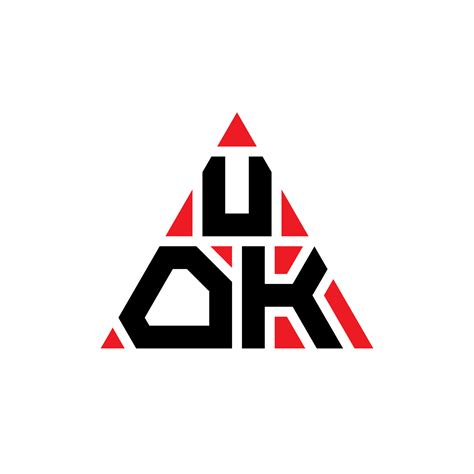 UOK triangle letter logo design with triangle shape. UOK triangle logo ...