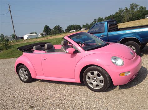 Pink Convertible Volkswagen Beetle