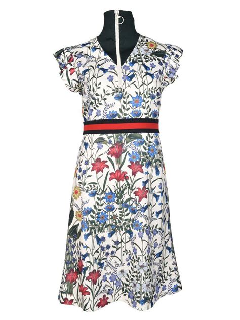 Gucci Floral Pattern Dress In Multicolored | ModeSens