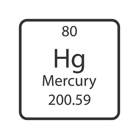 Mercury symbol. Chemical element of the periodic table. Vector ...