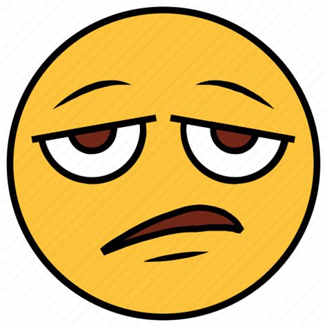 Bored, cartoon, character, emoji, emotion, face, tired icon - Download ...