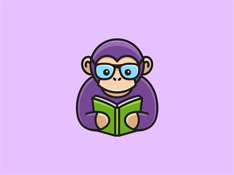 Monkey Reading - 02 by Alfrey Davilla | vaneltia on Dribbble