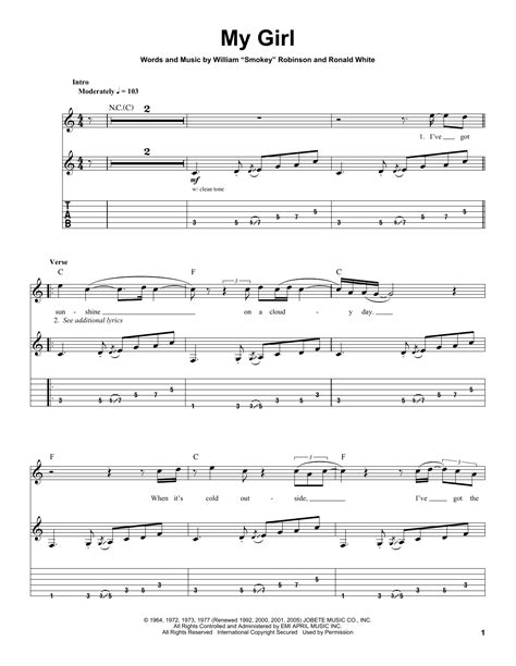 My Girl by The Temptations - Guitar Tab Play-Along - Guitar Instructor