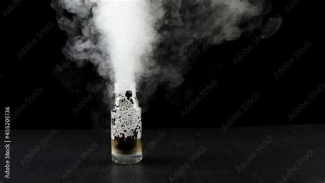 Potassium Permanganate Hydrogen Peroxide Decomposition Reaction. Smoke ...