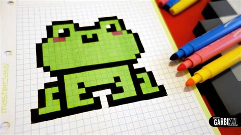 Handmade Pixel Art - How To Draw a Kawaii Frog #pixelart - YouTube