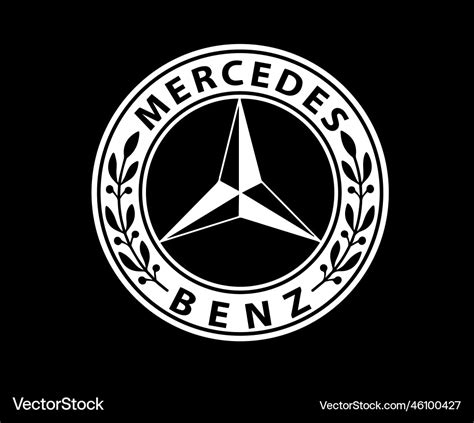 Mercedes benz brand logo car symbol white design Vector Image