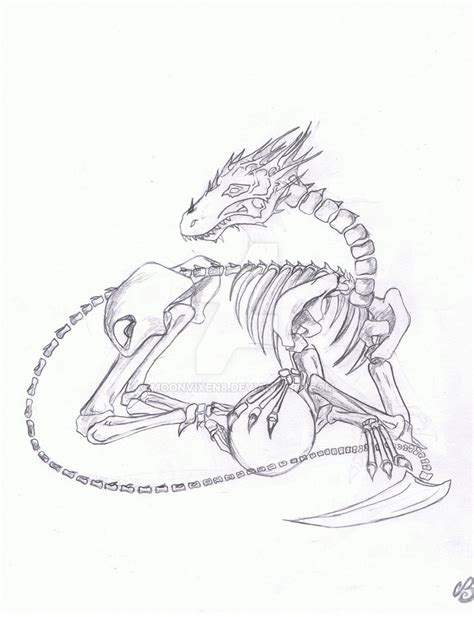 Skeleton Dragon Drawing at GetDrawings | Free download