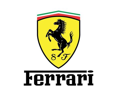 ferrari logo marca coche símbolo con nombre diseño italiano automóvil ...