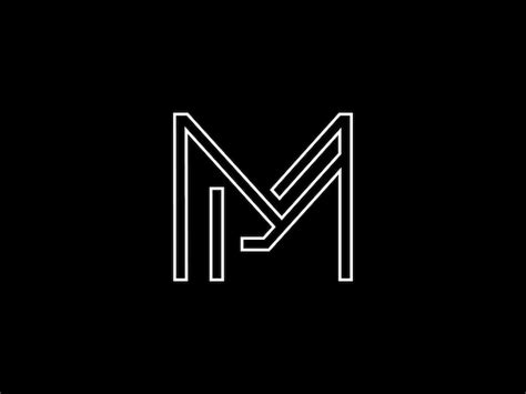 Premium Vector | White m logo on a black background