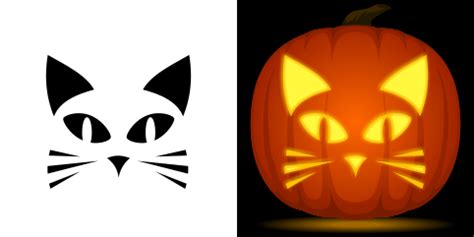 Free Easy Cat Pumpkin Stencil