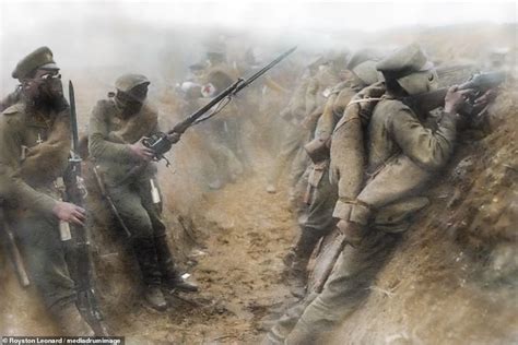 Colourised images show soldiers around the globe performing their duty ...