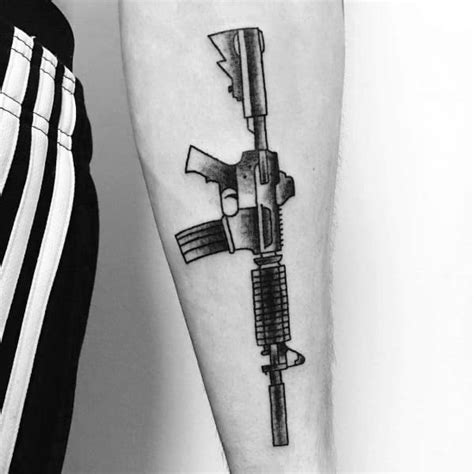 75 AR 15 Tattoo Ideas For Men - Rifle Designs