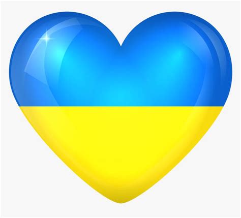 a blue and yellow heart shaped balloon with the flag of ukraine on it's ...