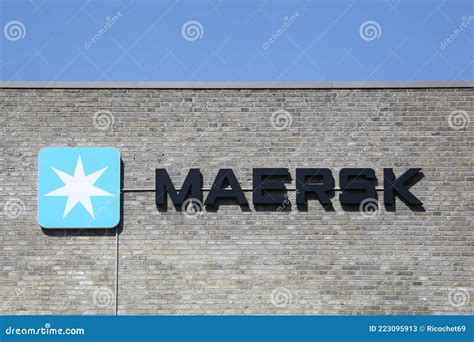 Maersk logo on a building editorial stock photo. Image of architecture ...