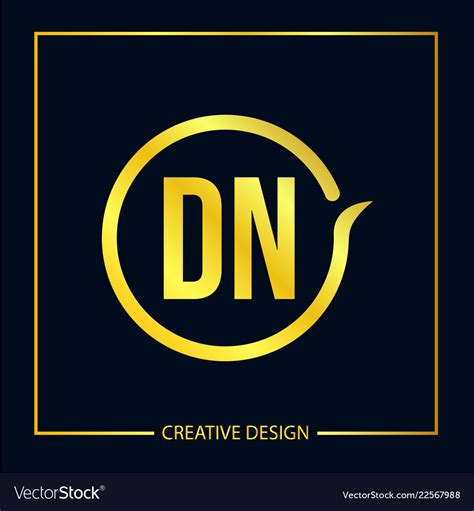 Initial letter dn logo template design Royalty Free Vector