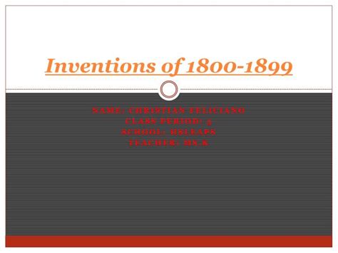 PPT - Inventions of 1800-1899 PowerPoint Presentation, free download ...