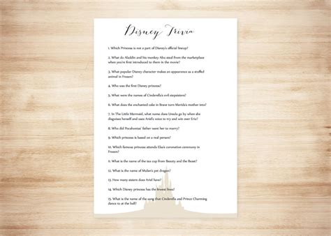 Disney Trivia Game - Etsy Canada