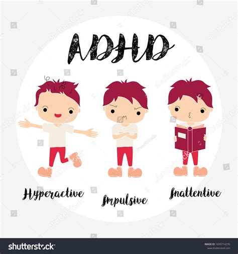 아이들이 만화를 그린 ADHD 책벌레 벡터 스톡 벡터(로열티 프리) 1699714270 | Shutterstock