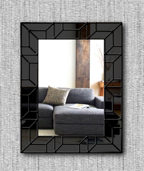 Atticus Handcrafted Art Deco Glam Wall Mirror with Black Frame ...