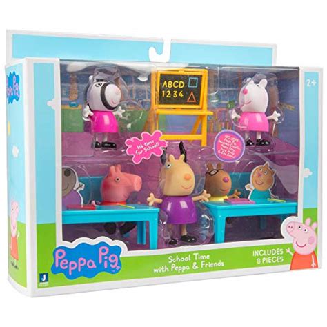 Jazwares Peppa Pig School Time Figure Playset, 8 Pieces - Includes ...