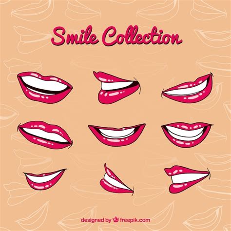 Premium Vector | Smile mouth collection