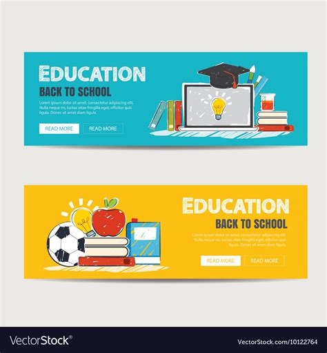 Education banner and back to school template Vector Image